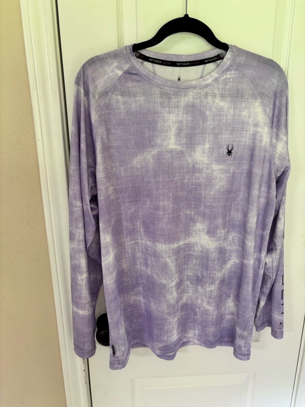 Spyder Men’s M or Women’s L Long Sleeve UPF 30 Lavender Tie-Dye Rash Guard Top